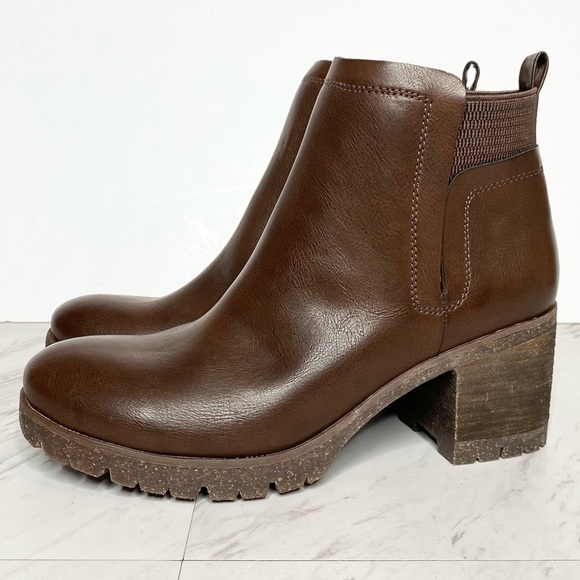 Korks Kork Ease Elsie Brown Faux Leather Bootie 9M - Picture 1 of 15
